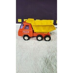 Buddy L Vintage Pressed Steel Dump Truck Orange Yellow Dumper Made in Japan